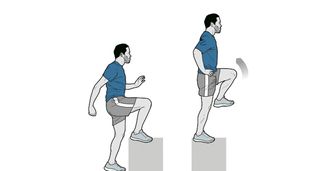 Step-up and knee drive