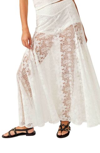 Beat of the Moment Floral Embroidery Maxi Skirt