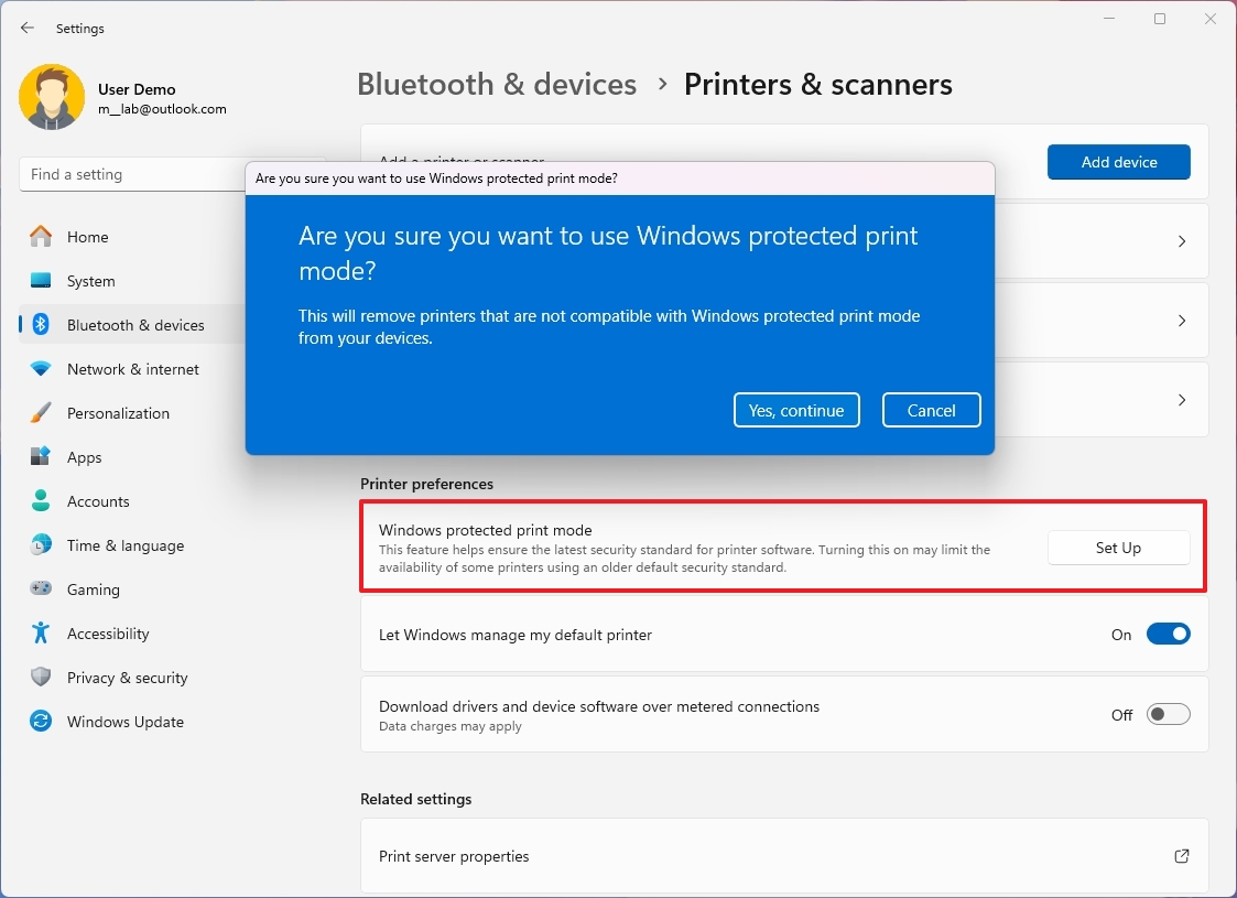 Windows Protected Print Mode