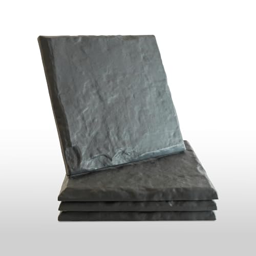 Garden Stepping Stones With Stakes – Set of 4, Pp Walkway Pads, 15.5" X 15.5", Weather-Resistant, Easy Installation (4 Pcs, Gray)