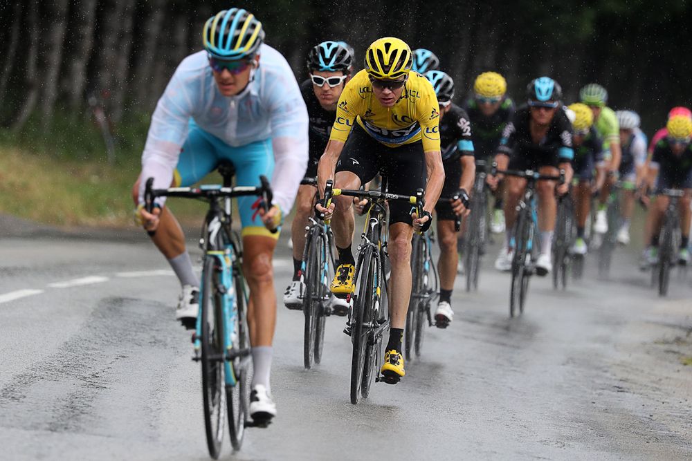 Rain hit stage 19 of the Tour de France.