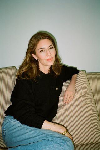 Sofia Coppola in New York wearing Barrie jumper