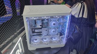 An MSI Project Zero PC build, at the MSI booth at Computex