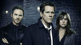 Shawn Ashmore, Kevin Bacon, and Jessica Stroup in "The Following" show (2013)