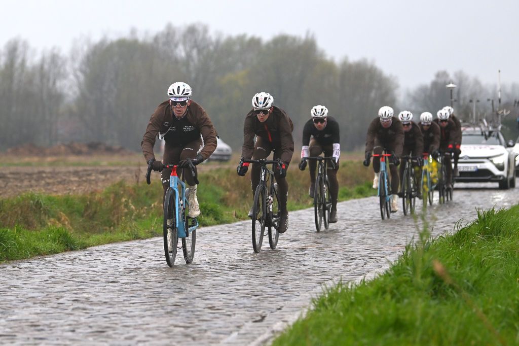 ROUBAIX FRANCE APRIL 06 Stan Dewulf of Belgium and Ag2R Citron Team during the ParisRoubaix 2023 Training Day 1 UCIWT on April 06 2023 in Roubaix France Photo by Luc ClaessenGetty Images