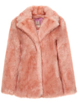 Elba Notched-Lapels Faux Fur Jacket