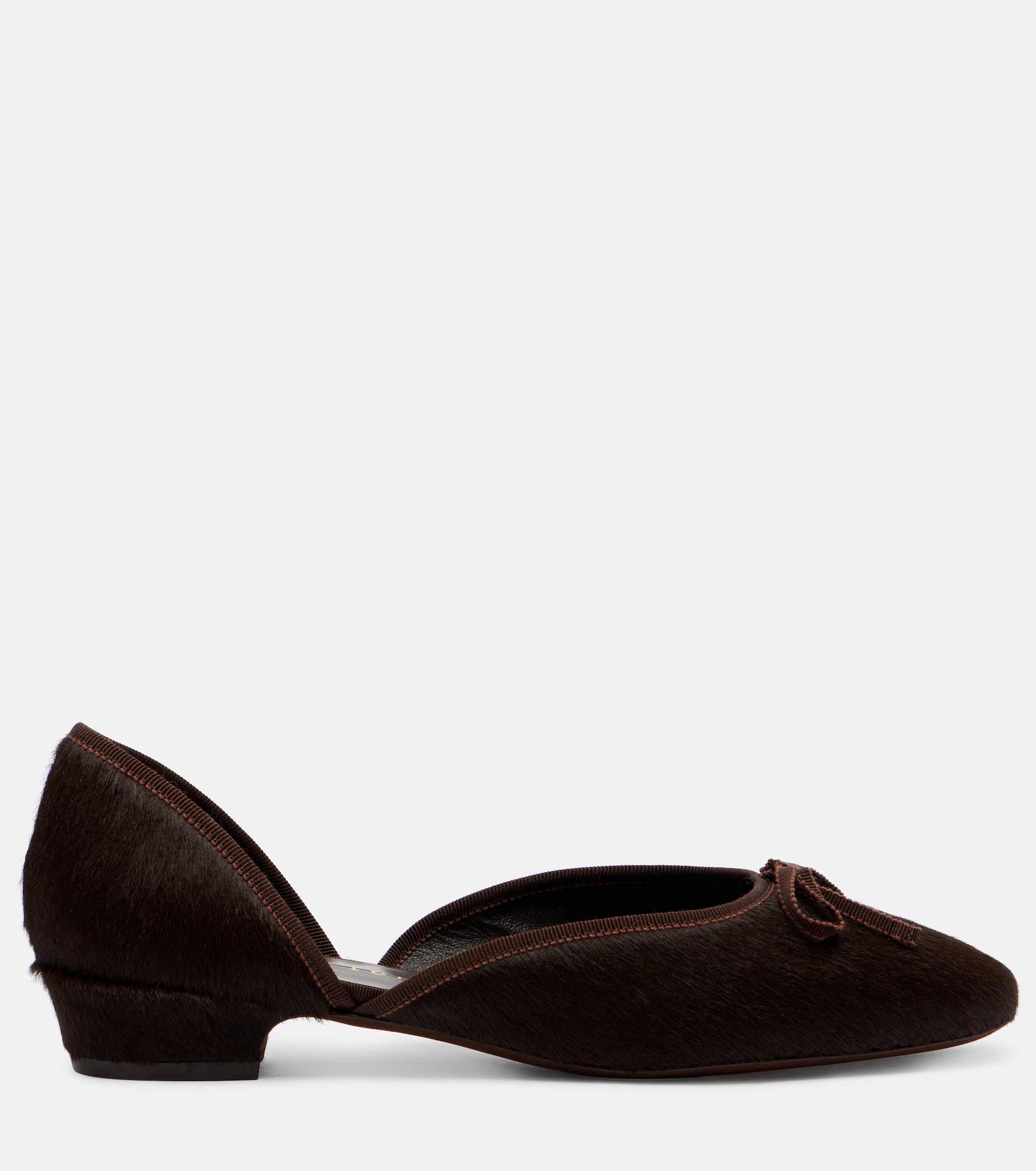 24/7 calf hair d&#039;Orsay ballet flats