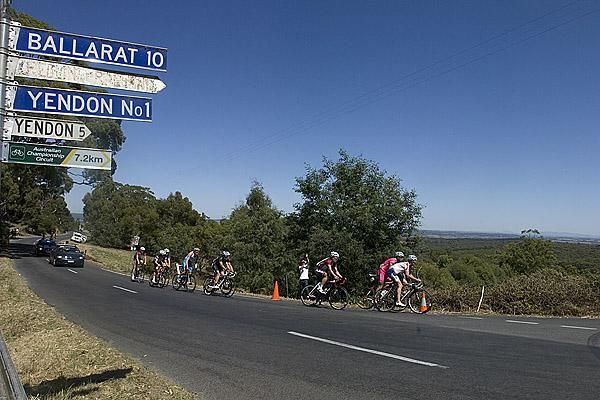 Several riders broke clear of the peloton on the first lap of the race.