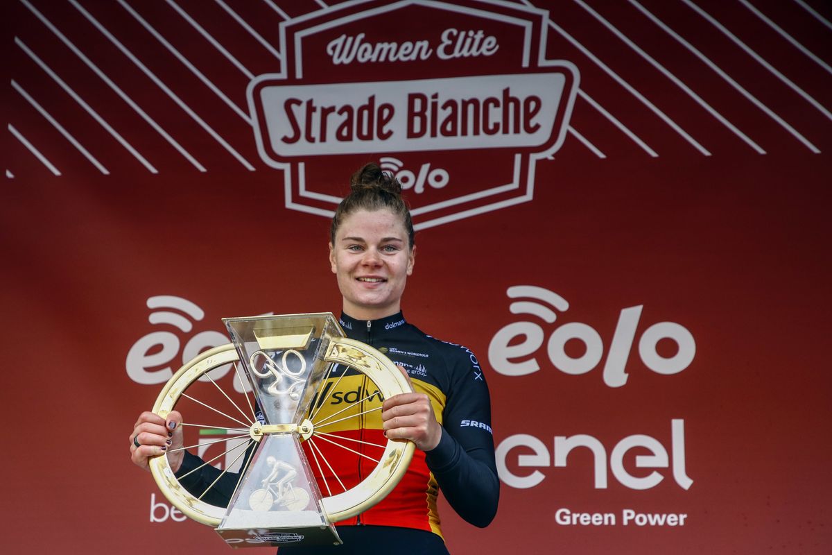 Strade Bianche Women 2022 8th Edition Siena Siena 136 km 05032022 Lotte Kopecky BEL Team SD Worx photo Roberto BettiniSprintCyclingAgency2022
