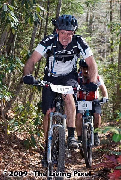 A rider on the Long Branch Trail climb.