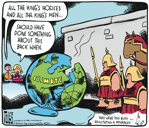 Editorial Cartoon World Climate Shattered Humpty Dumpty