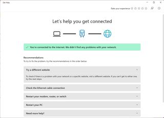 Get Help fix network
