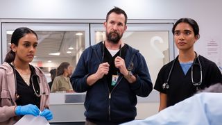 Shabana Azeez, Noah Wyle, Supriya Ganesh in The Pitt