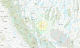 The magnitude-6.5 earthquake happened near the Nevada-California border.