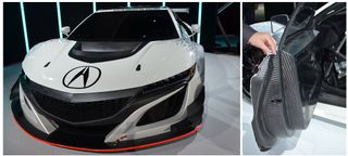 An Acura NSX race car — the entire body structure is made of carbon composites.