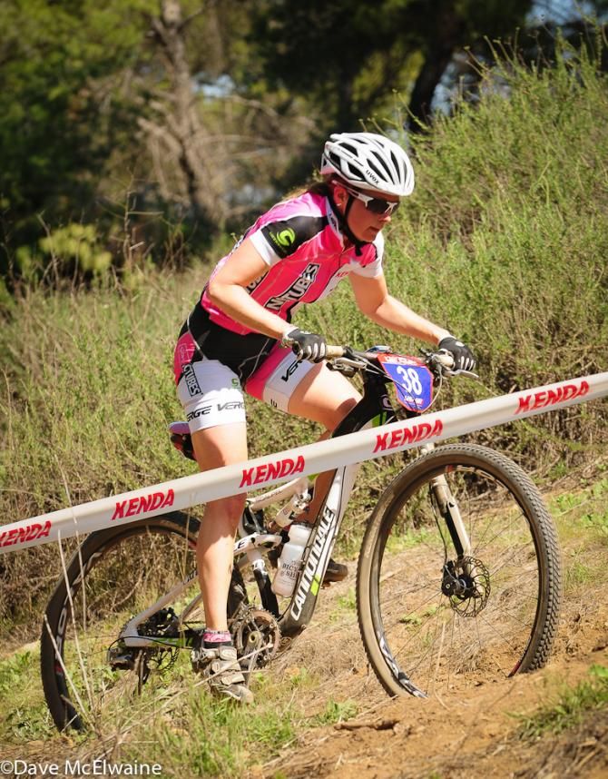 Vicky Barclay (Stans No Tubes) on one of the steep climbs