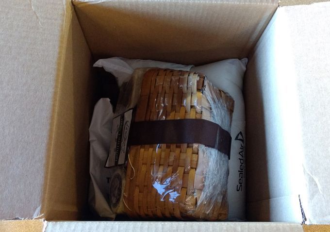 The basket was nestled inside two thick layers of packing foam.