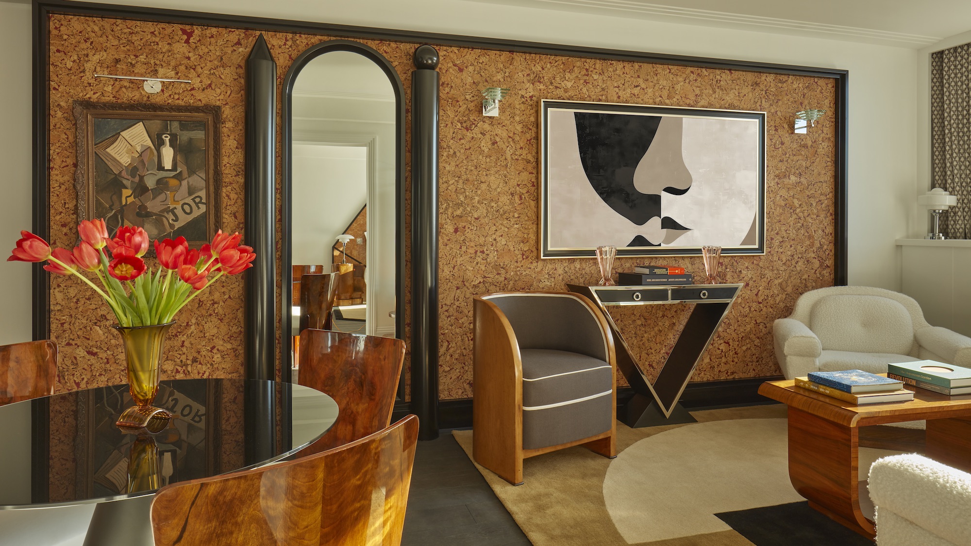 The wooden clad Art Deco suite at Sea Containers London