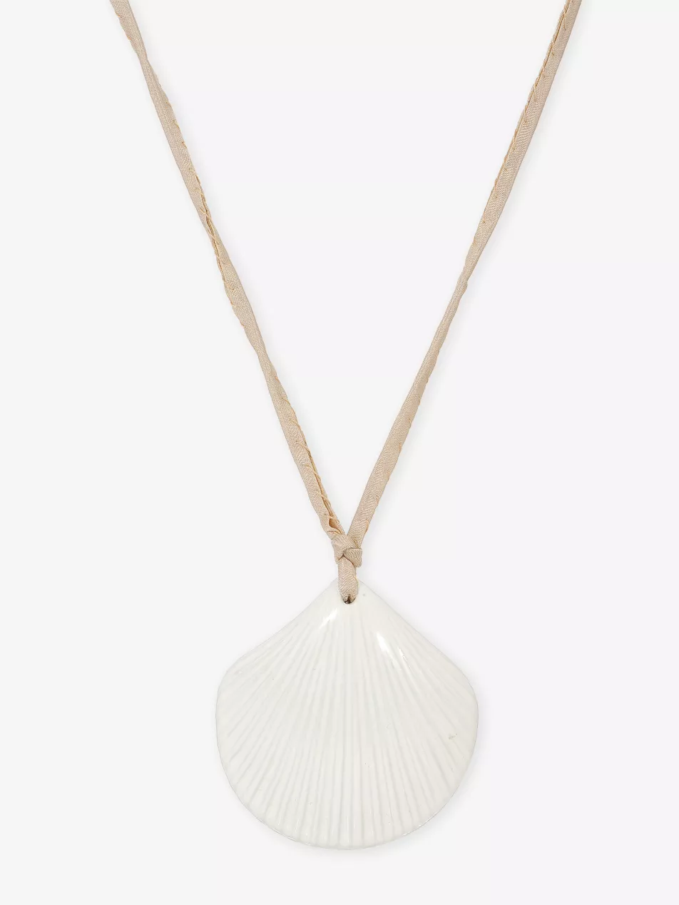 Aster Shell Silk Cord Necklace