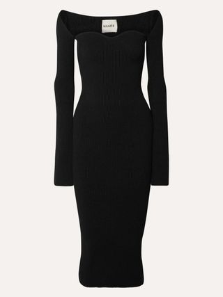 Beth Ribbed-Knit Midi Dress