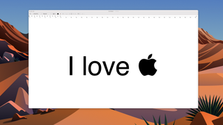 An image of the Apple logo typed on a Mac