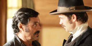 Ian McShane and Timothy Olyphant in Deadwood
