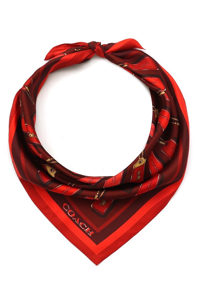 Horse & Carriage Hangtag Print Silk Square Scarf