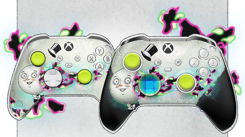 The Xbox Wireless controllers for The Outer Worlds 2 with the Elite model on the right and the Standard model on the left.
