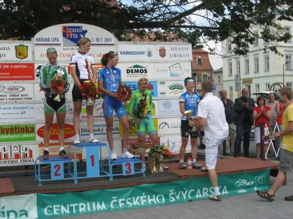 The podium for the final stage.