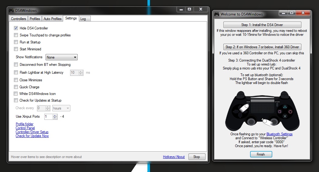 ds4windows bluetooth setup