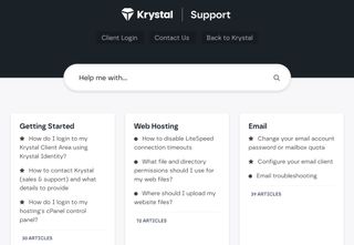 An image showing Krystal hosting knowledge base