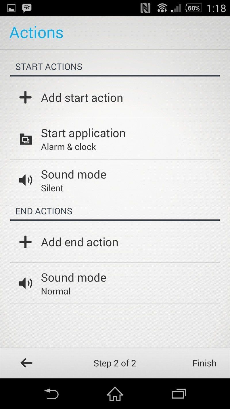 Sony Xperia Z2 actions