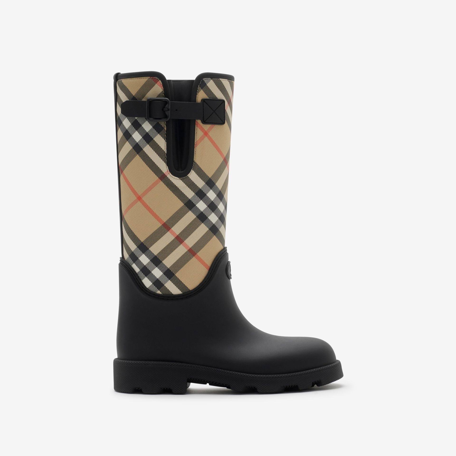 Burberry, Rubber Marsh Stamp High Boots in Black