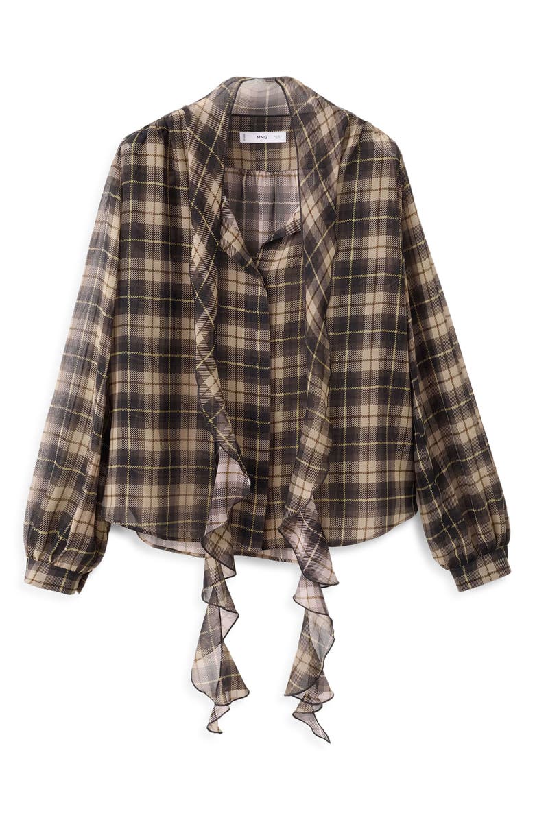 Scott Plaid Pussybow Top