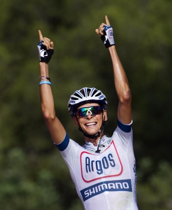 Warren Barguil (Argos-Shimano) celebrates his first WorldTour win