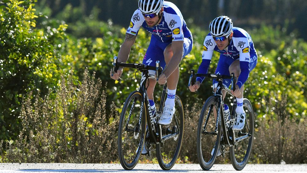 Tom Boonen (Quick-Step Floors) leads out the sprint