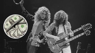 Robert Plant and Jimmy Page onstage 