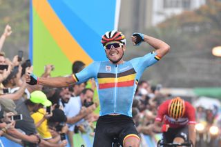 Greg Van Avermaet wins the men's road race at the Rio 2016 Olympic Games