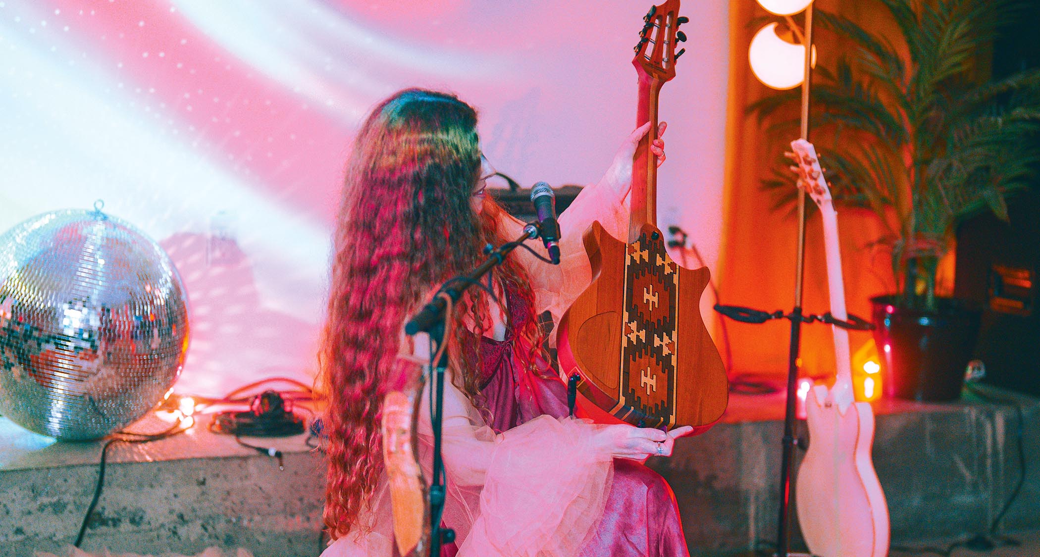 Hannah Wicklund with her custom Myoz guitar