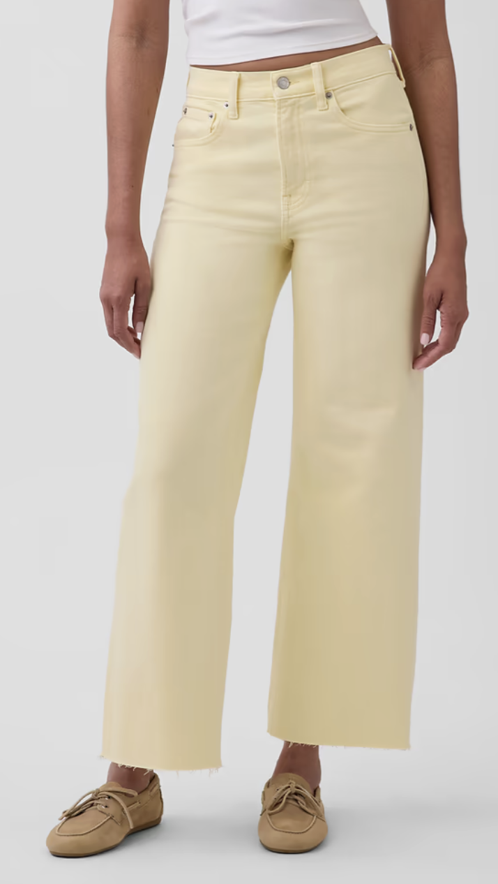 Gap, High Rise Stride Wide-Leg Ankle Jeans