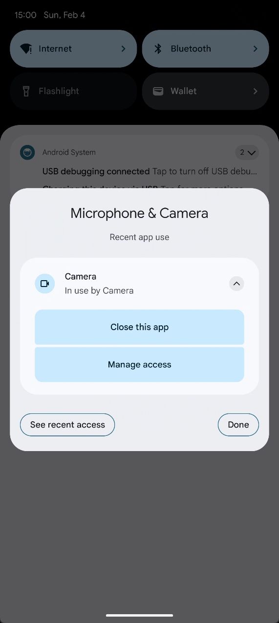 New pop-up for privacy indicators in Android 14 QPR2