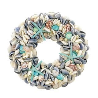 A wreath made from seashells