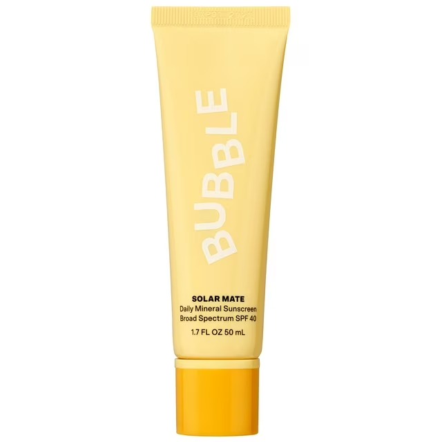 Bubble Skincare Solar Mate Mineral Sunscreen Spf 40, Sun Protection, Everyday Care, All Skin Types, 1.7 Fl Oz / 50ml