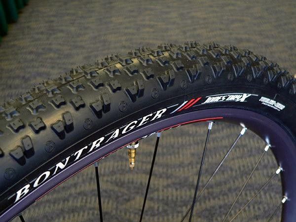 Bontrager's new Dry X tread is said to be ideal for hardpack and loose-over-hardpack conditions.