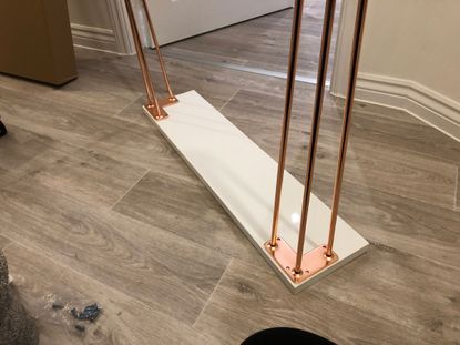 How to DIY a hairpin console table using IKEA'S BERGSHULT shelf | Real ...