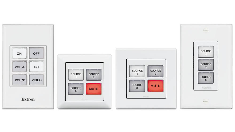 Extron Introduces Four eBUS Button Panels With Field-Labelable Buttons