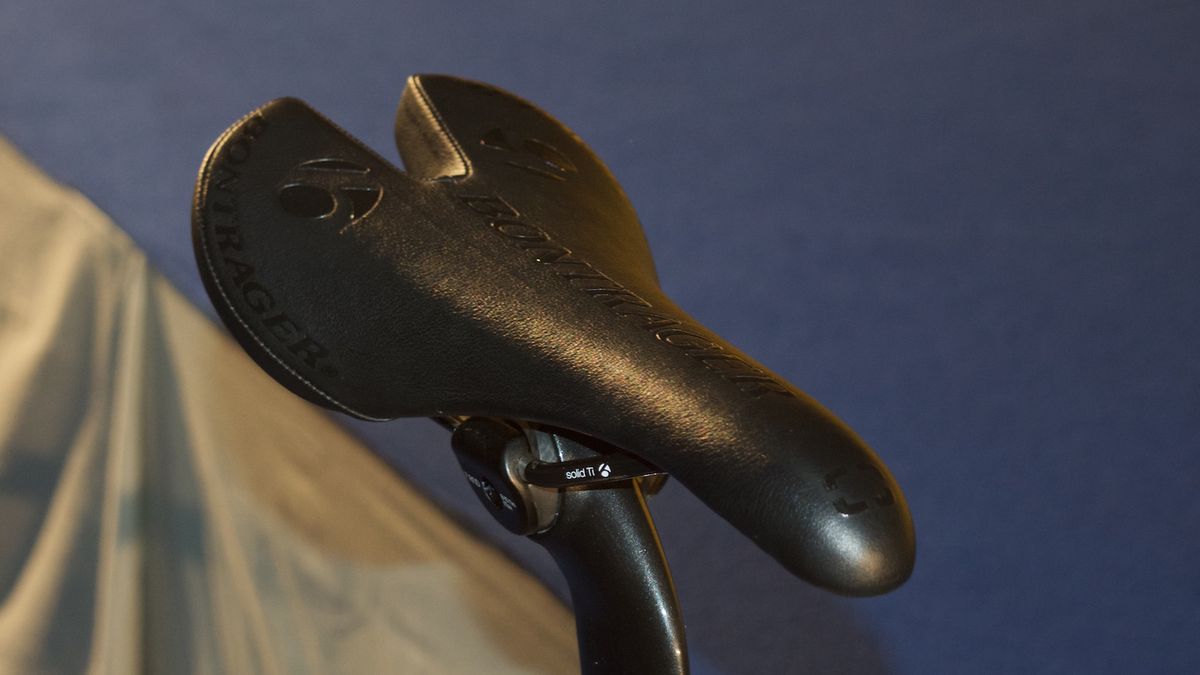 The Bontrager saddle features titanium rails.