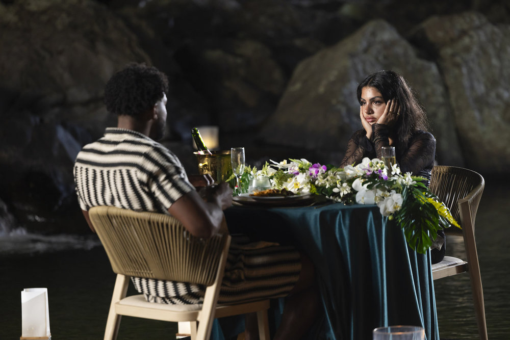 Chris Seeley and Huda Mustafa on 'Love Island USA' season 7.