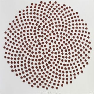 Maroon spots in a solid circle