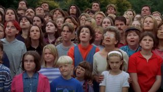 The crowd reacting to Happy's putt in Happy Gilmore